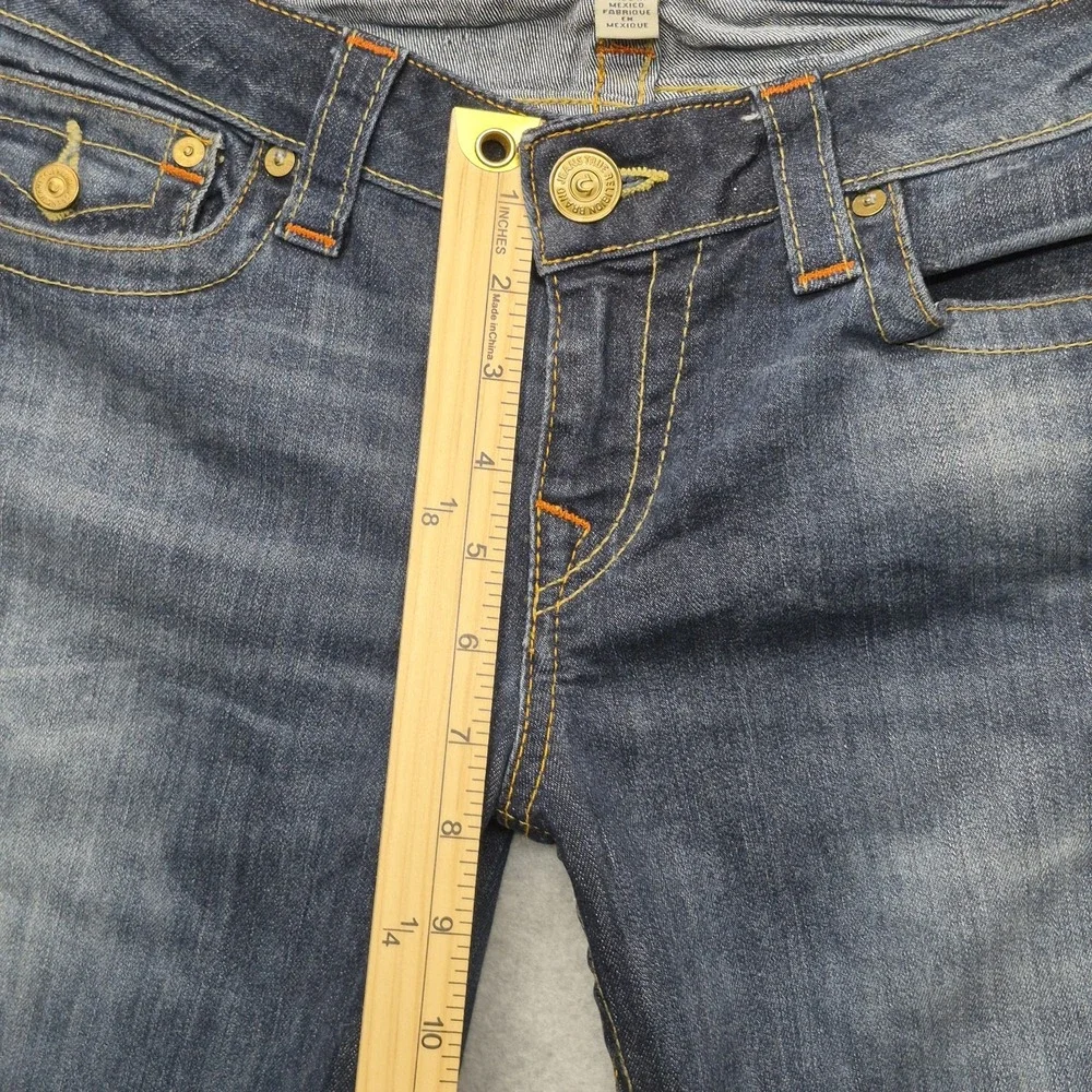 True Religion Jeans Womens 32x30 Blue Flap Pocket Stretch Vintage Skinny